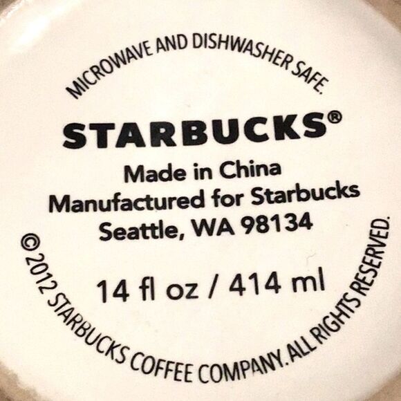 Starbucks 2012 White Green Mermaid Logo 14oz. Collectible Classic Mug - Picture 9 of 9